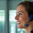 Customer service representative helping a client